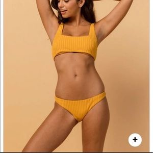 New billabong women yellow bikini set